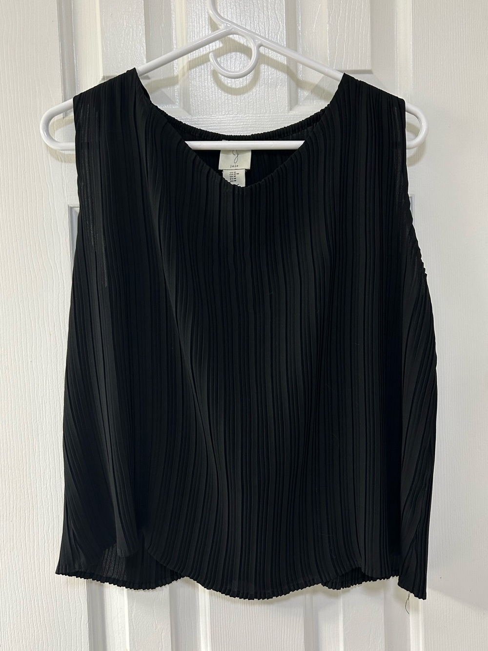 Joie Black Pleated Sleeveless Top